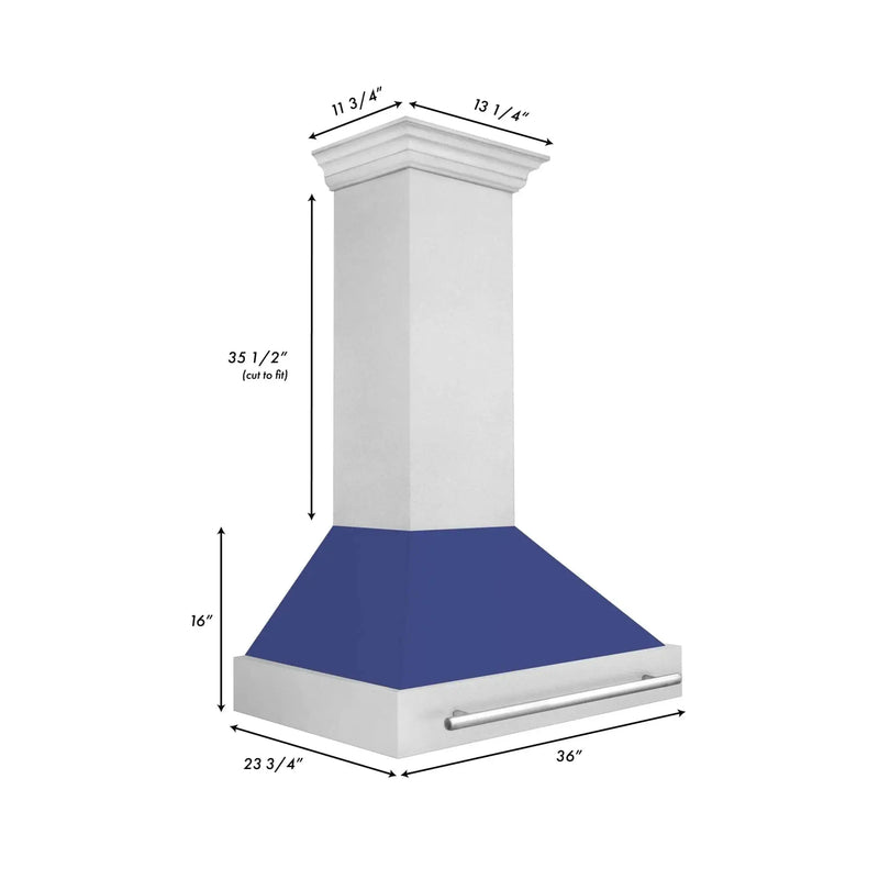 ZLINE 36" DuraSnow® Stainless Steel Range Hood 8654SNX-BM-36 by Farmhouse Kitchen and Bath