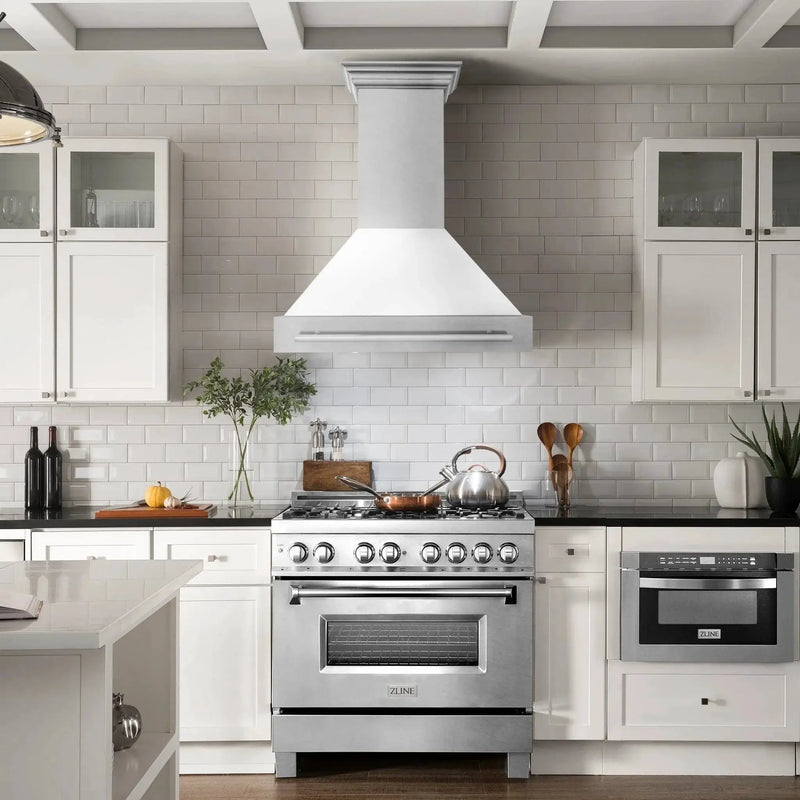 ZLINE 36" DuraSnow® Stainless Steel Range Hood 8654SNX-WM-36 by Farmhouse Kitchen and Bath