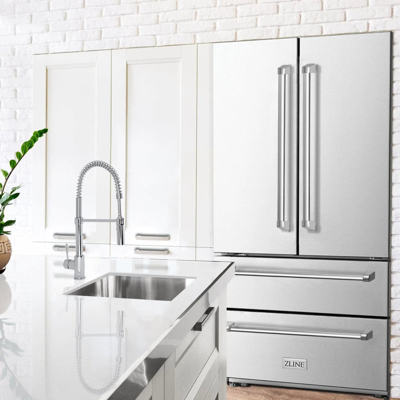 ZLINE 36" French Door Refrigerator with Ice Maker, Stainless Steel, RFM-36 by Farmhouse Kitchen and Bath