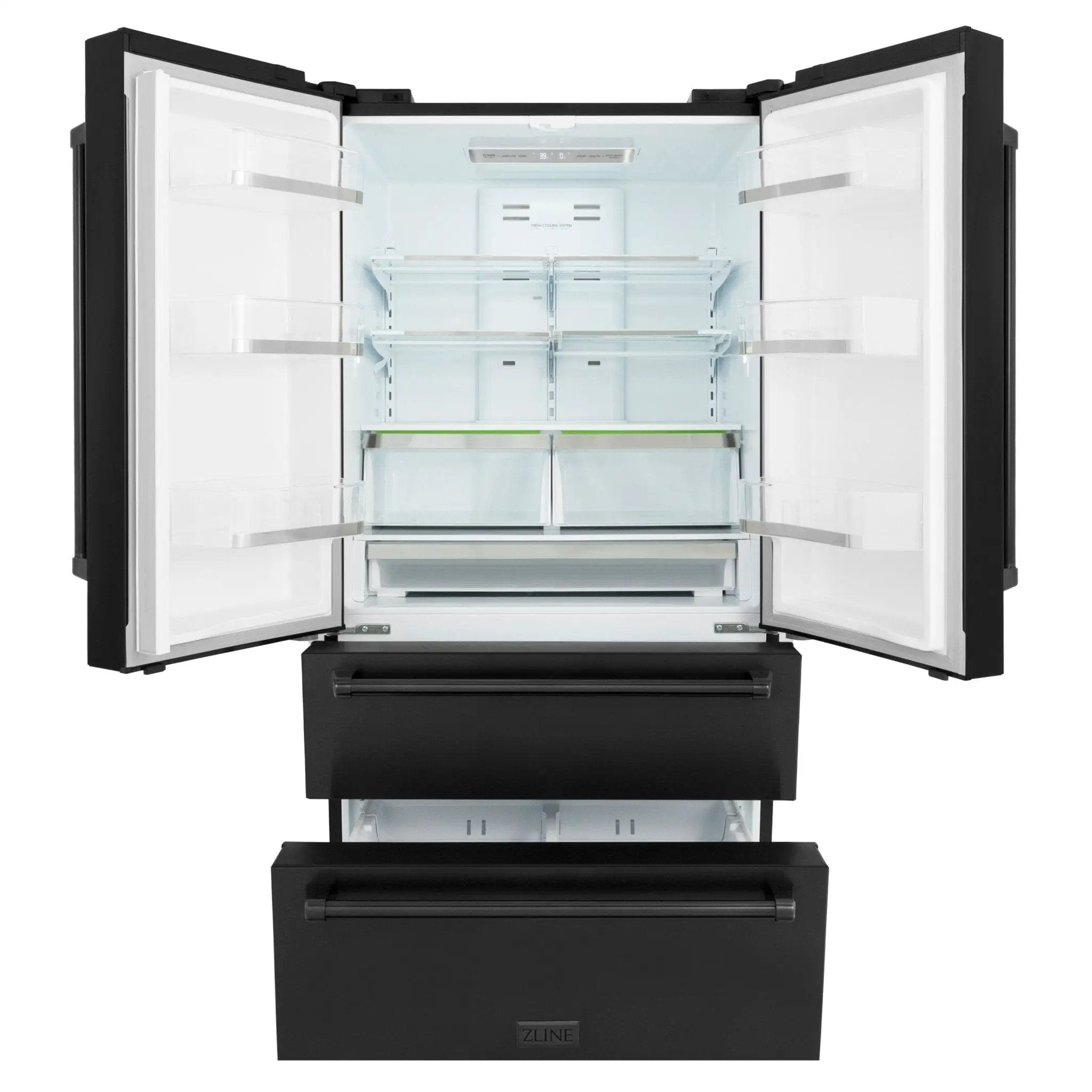 ZLINE 36" French Door Refrigerator,Ice Maker,Black Stainless,RFM-36-BS by Farmhouse Kitchen and Bath