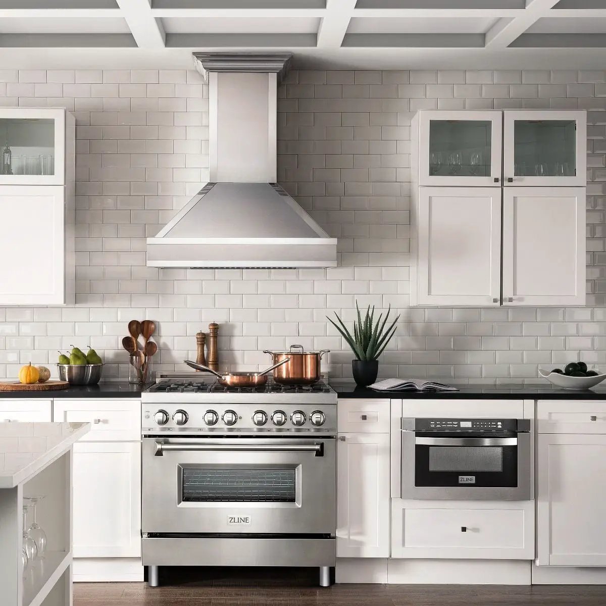 ZLINE 36" Gas Burner/Electric Oven Range, Brass Burners, RA-BR-36 by Farmhouse Kitchen and Bath