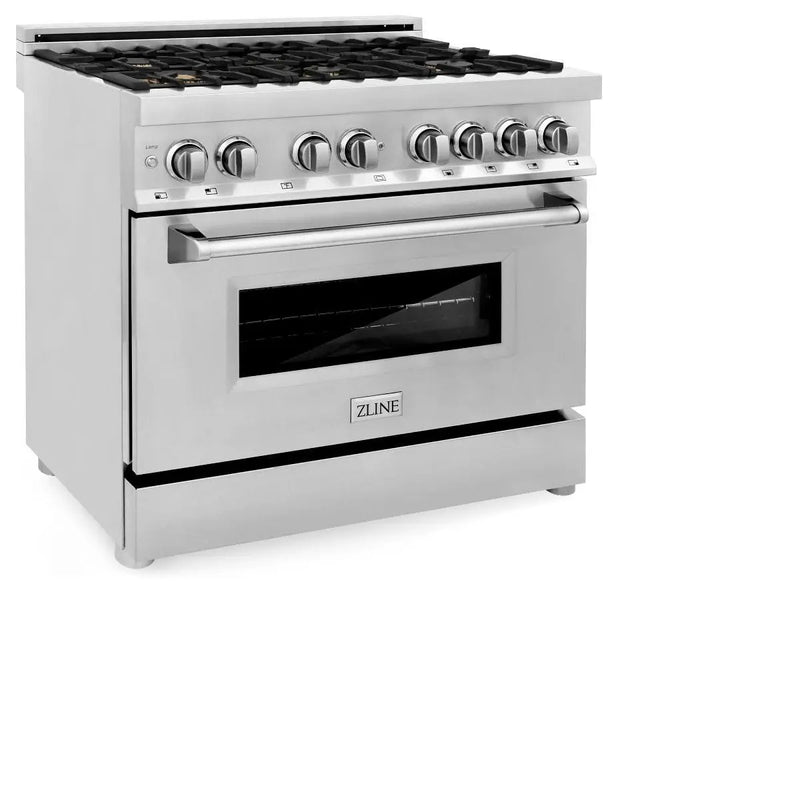 ZLINE 36" Gas Burner/Electric Oven Range, Brass Burners, RA-BR-36 by Farmhouse Kitchen and Bath