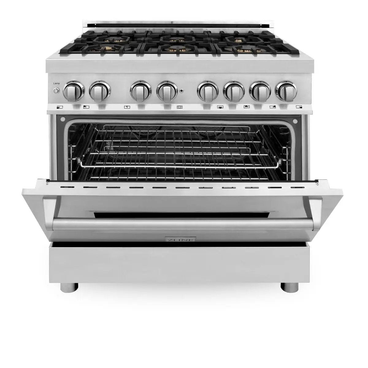 ZLINE 36" Gas Burner/Electric Oven Range, Brass Burners, RA-BR-36 by Farmhouse Kitchen and Bath