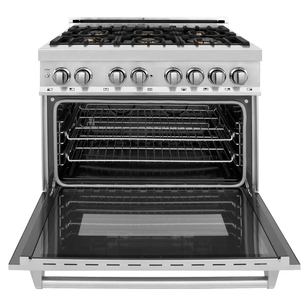 ZLINE 36" Gas Burner/Electric Oven Range, Brass Burners, RA-BR-36 by Farmhouse Kitchen and Bath