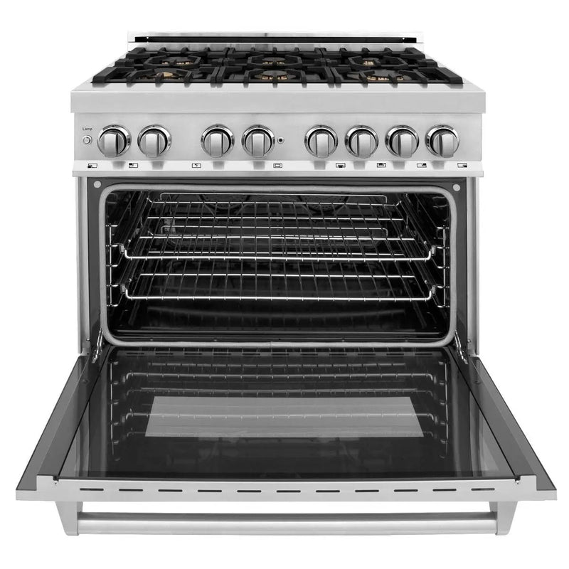 ZLINE 36" Gas Burner/Electric Oven Range, Brass Burners, RA-BR-36 by Farmhouse Kitchen and Bath