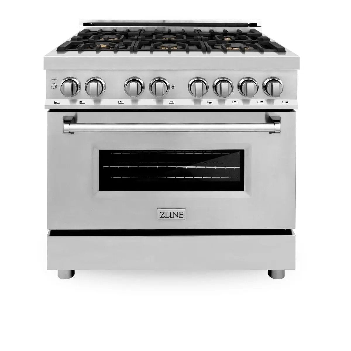 ZLINE 36" Gas Burner/Electric Oven Range, Brass Burners, RA-BR-36 by Farmhouse Kitchen and Bath