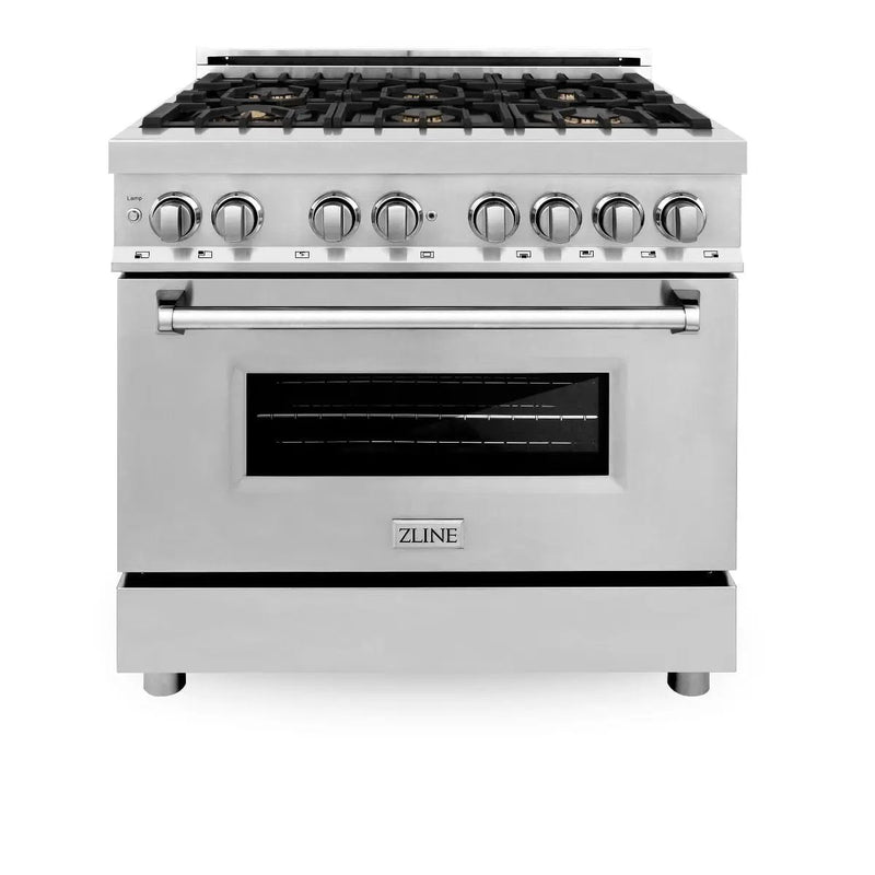 ZLINE 36" Gas Burner/Electric Oven Range, Brass Burners, RA-BR-36 by Farmhouse Kitchen and Bath