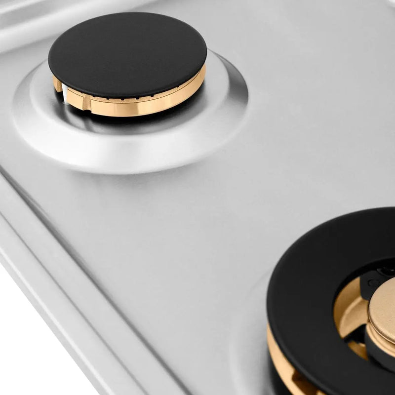 ZLINE 36" Gas Cooktop with 6 Gas Brass Burners RC-BR-36 by Farmhouse Kitchen and Bath