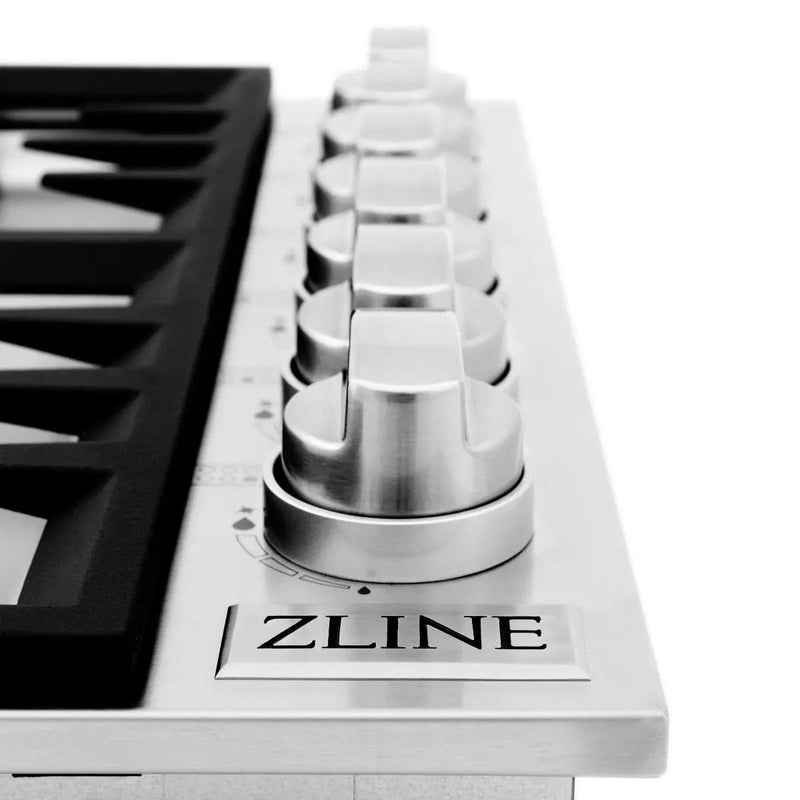 ZLINE 36" Gas Cooktop with 6 Gas Brass Burners RC-BR-36 by Farmhouse Kitchen and Bath