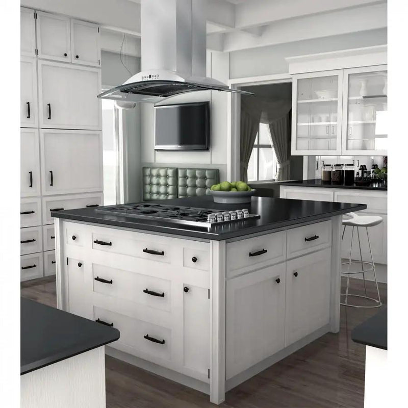 ZLINE 36" Gas Cooktop with 6 Gas Burners and Black Porcelain Top RC36-PBT by Farmhouse Kitchen and Bath