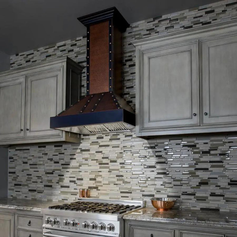 ZLINE 36" Hand-Hammered Copper Finish Wall Range Hood, 655-HBBBB-36 by Farmhouse Kitchen and Bath