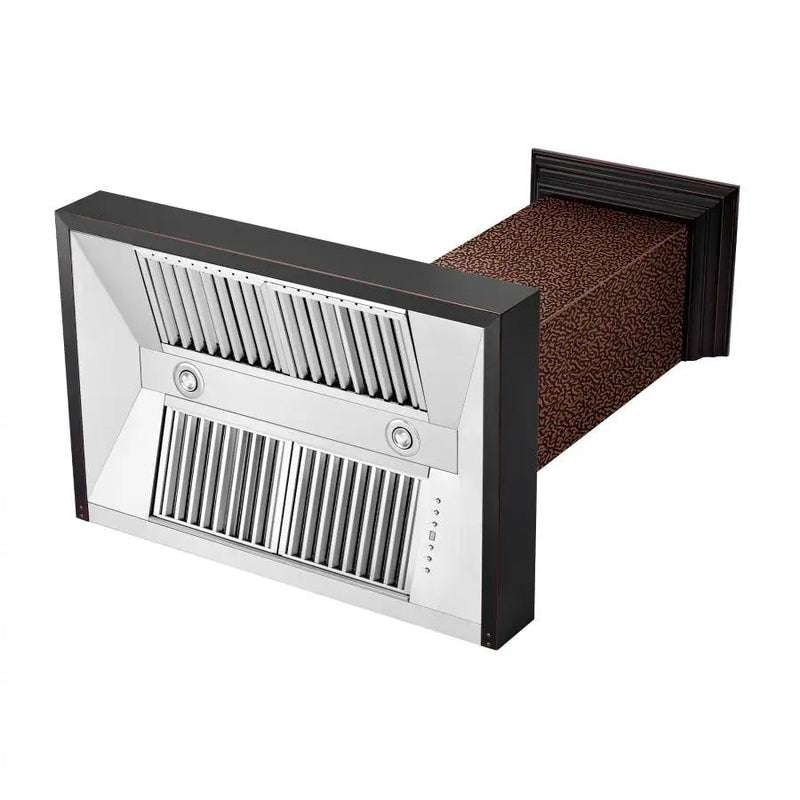 ZLINE 36" Hand-Hammered Copper Finish Wall Range Hood, 655-HBXXX-36 by Farmhouse Kitchen and Bath