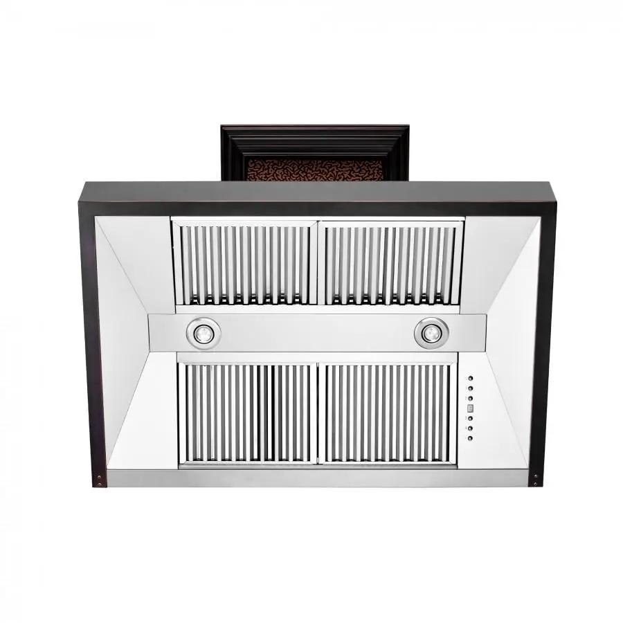ZLINE 36" Hand-Hammered Copper Finish Wall Range Hood, 655-HBXXX-36 by Farmhouse Kitchen and Bath