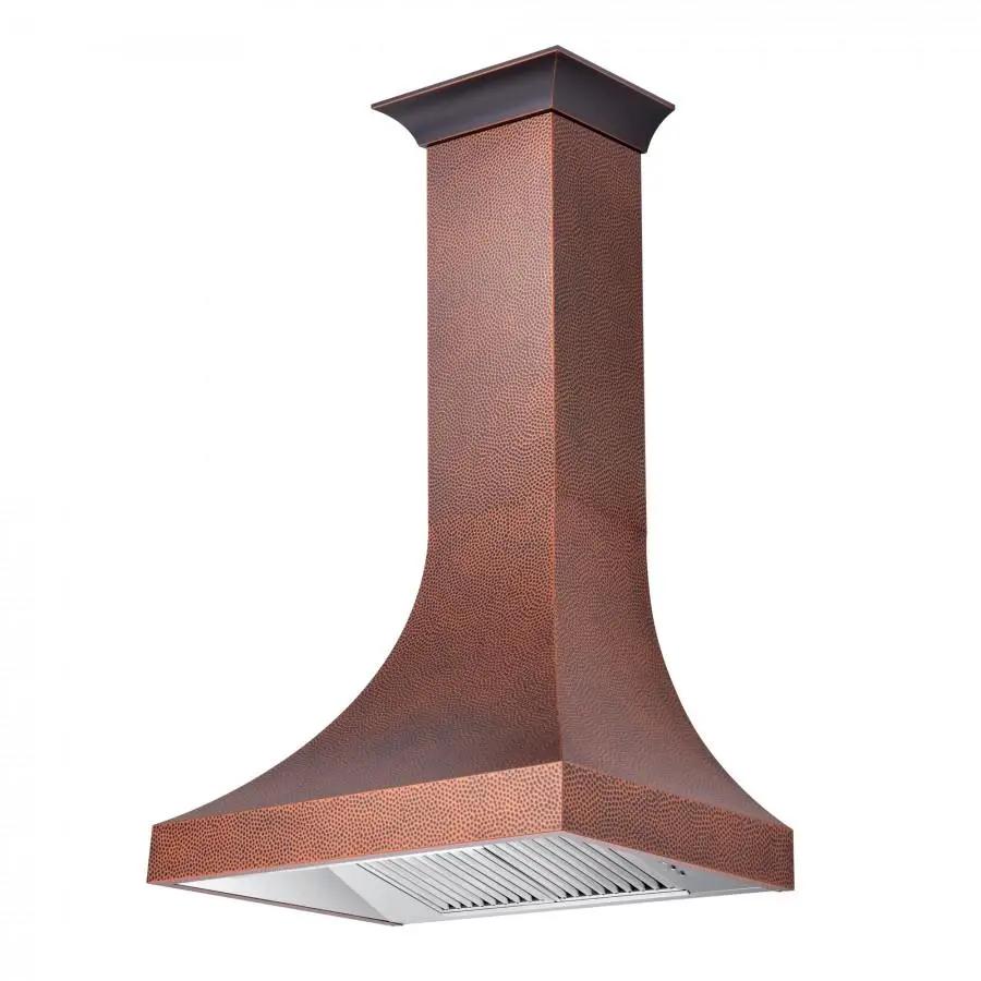 ZLINE 36" Hand-Hammered Copper Finish Wall Range Hood, 8632H-36 by Farmhouse Kitchen and Bath
