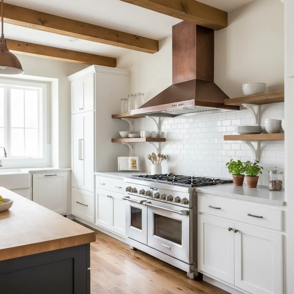 ZLINE 36" Hand-Hammered Copper Finish Wall Range Hood, 8KBH-36 by Farmhouse Kitchen and Bath