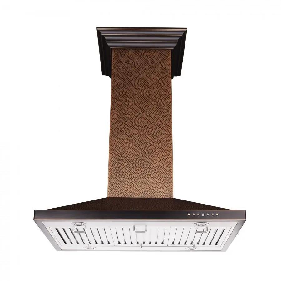 ZLINE 36" Hand Hammered Copper Island Range Hood, 8GL2Hi-36 by Farmhouse Kitchen and Bath
