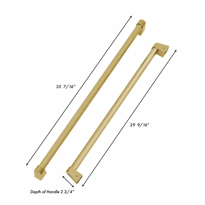ZLINE 36 In. Autograph Edition Champagne Bronze Handle Set for Built in Refrigerators (3 Handles) (RBIVHZ-CB-36) by Farmhouse Kitchen and Bath