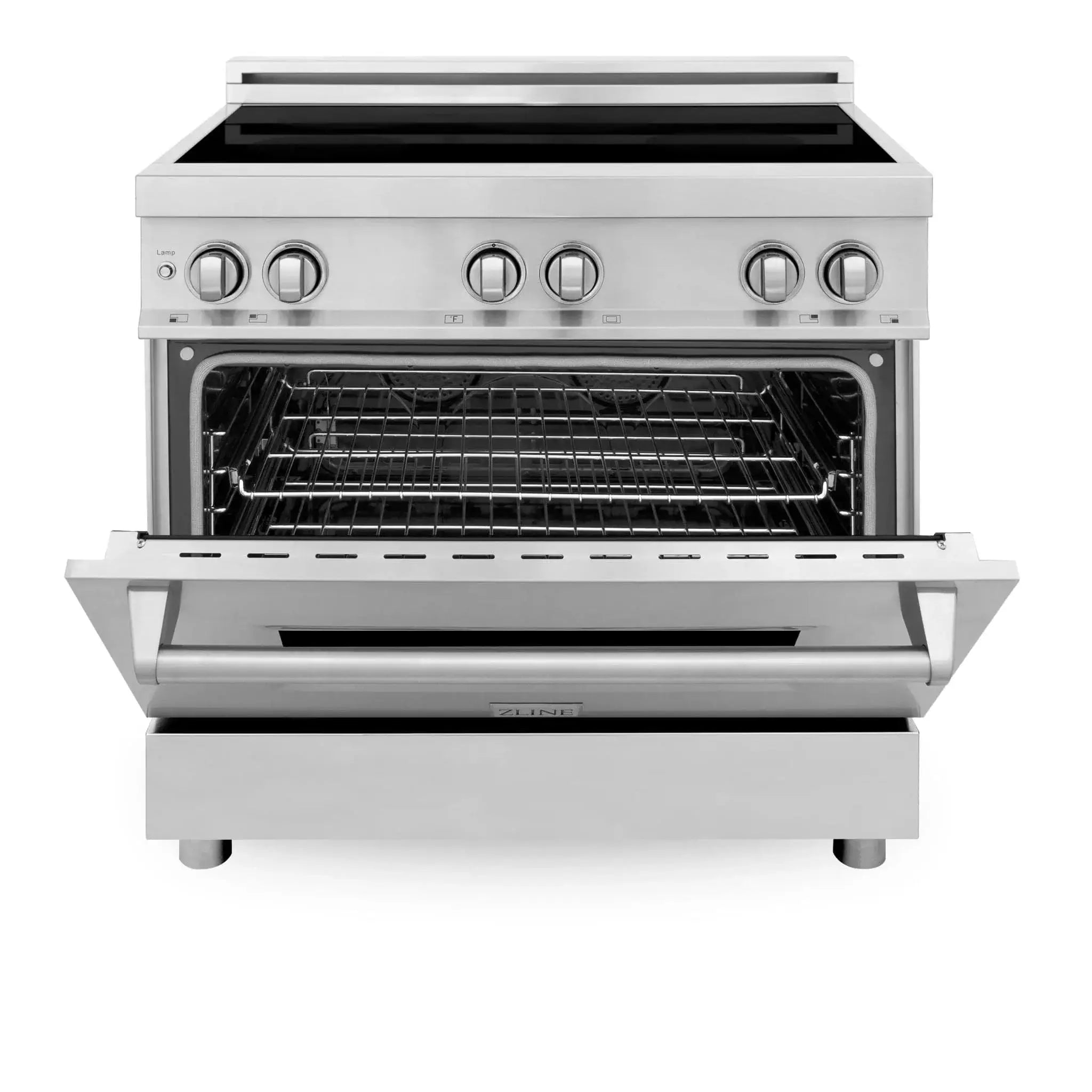 ZLINE 36" Induction Range with a 4 Element Stove and Electric Oven in Stainless Steel RAIND-36 by Farmhouse Kitchen and Bath