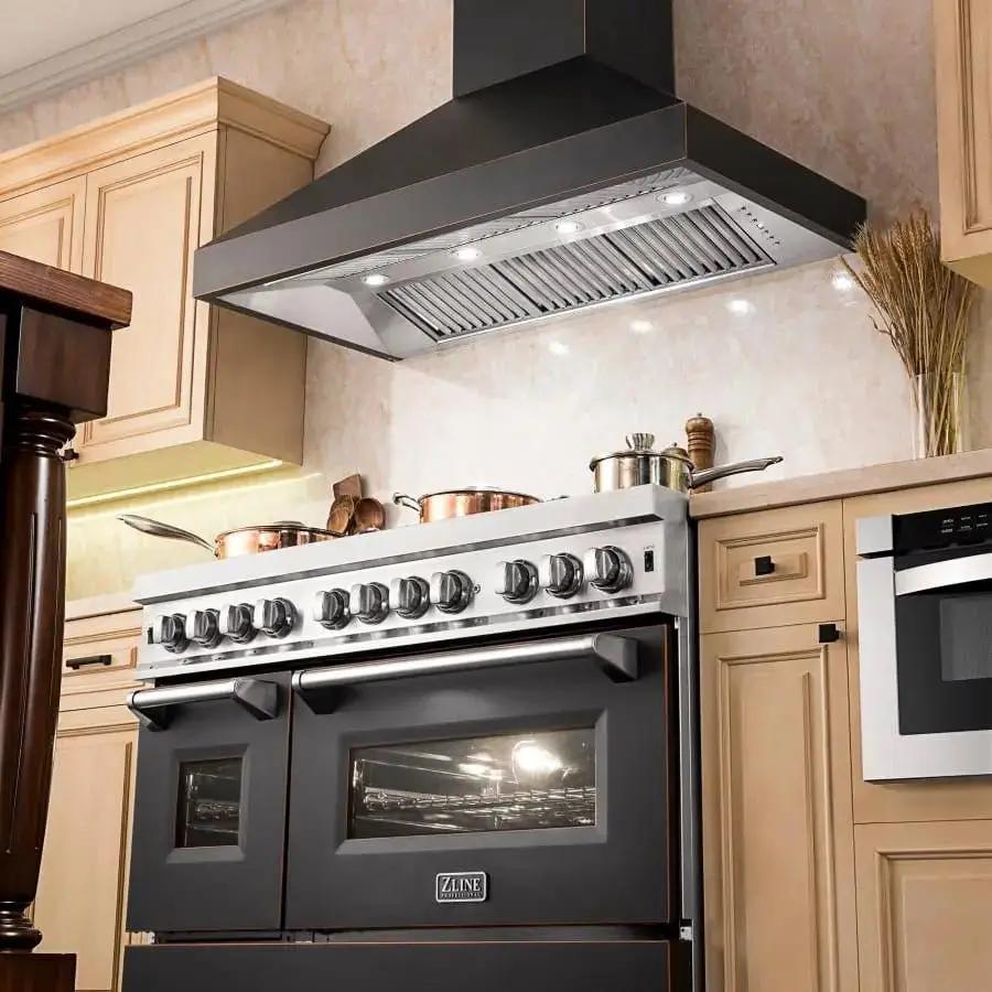 ZLINE 36" Oil-Rubbed Bronze Wall Range Hood, 8667B-36 by Farmhouse Kitchen and Bath
