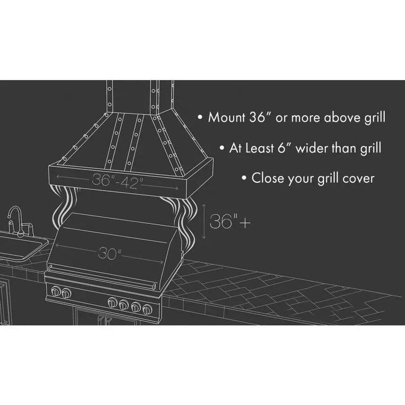 ZLINE 36" Outdoor Stainless Island Range Hood, 697i-304-36 by Farmhouse Kitchen and Bath