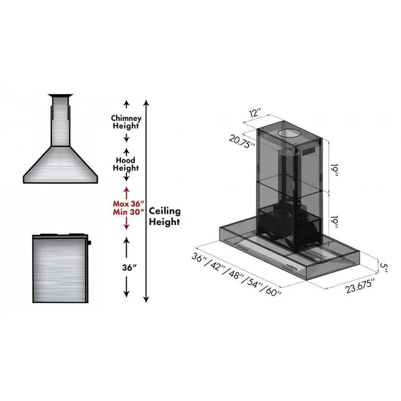 ZLINE 36" Outdoor/Indoor Island Range Hood, KECOMi-304-36 by Farmhouse Kitchen and Bath