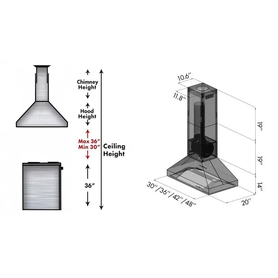 ZLINE 36" Outdoor/Indoor Island Stainless Range Hood, 597i-304-36 by Farmhouse Kitchen and Bath