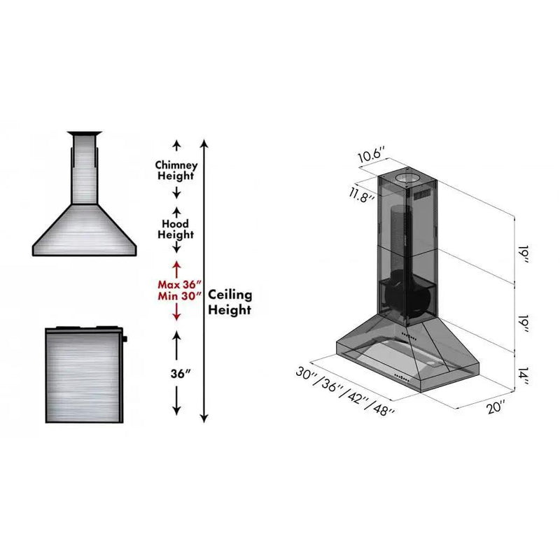 ZLINE 36" Outdoor/Indoor Island Stainless Range Hood, 597i-304-36 by Farmhouse Kitchen and Bath