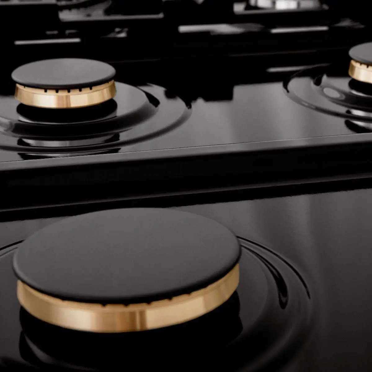 ZLINE 36" Porcelain Rangetop, Black Stainless, Brass Burners,RTB-BR-36 by Farmhouse Kitchen and Bath