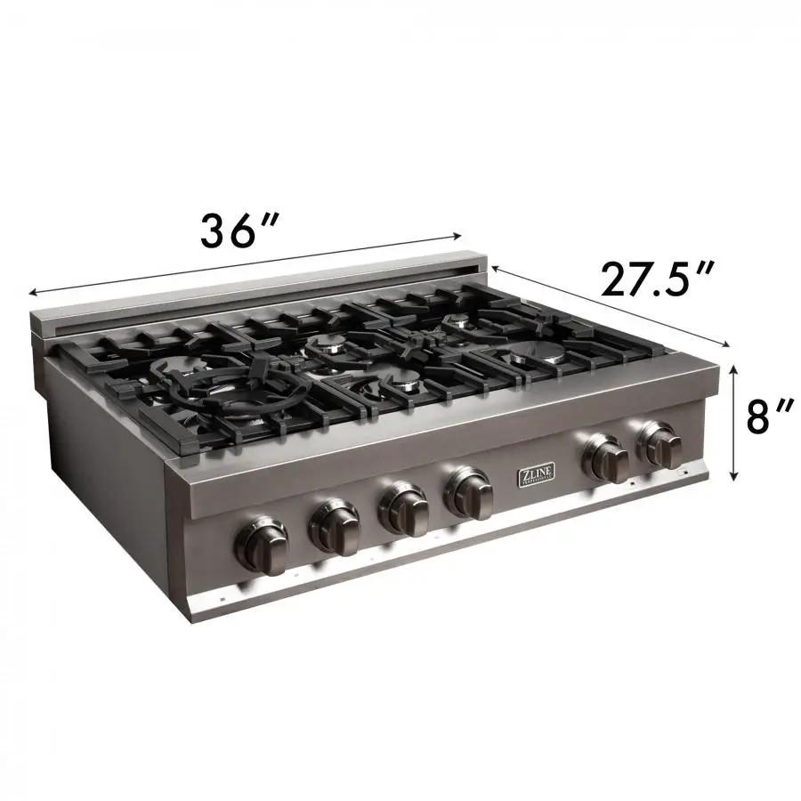 ZLINE 36" Porcelain Rangetop in Snow Stainless, RTS-36 by Farmhouse Kitchen and Bath