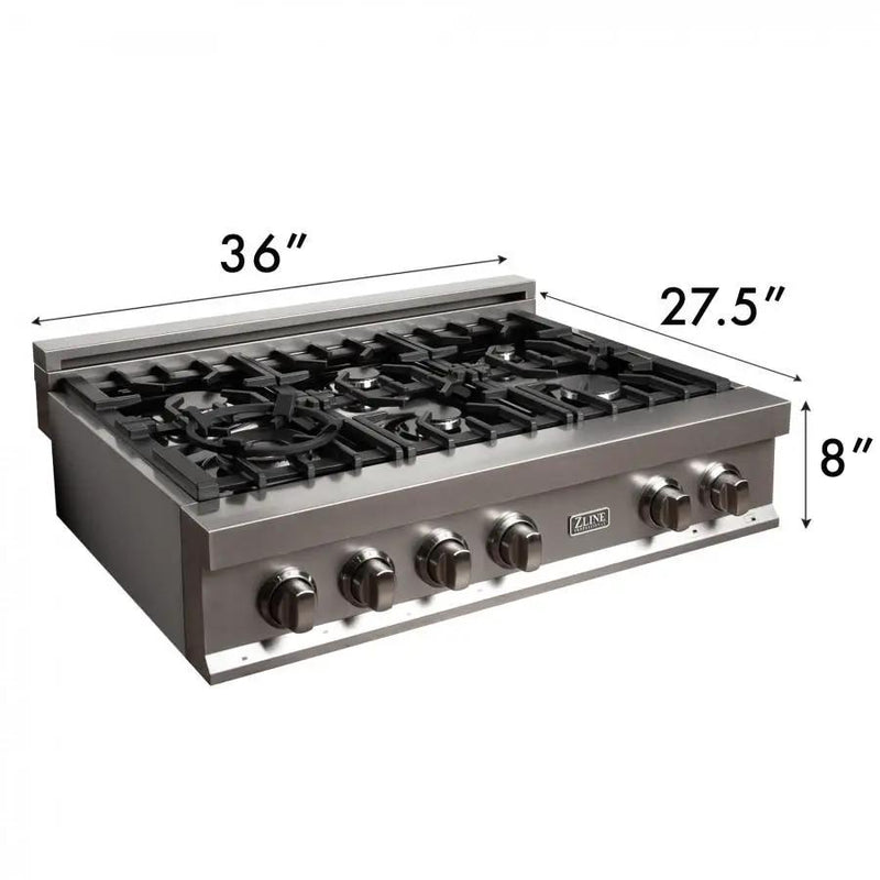 ZLINE 36" Porcelain Rangetop in Snow Stainless, RTS-36 by Farmhouse Kitchen and Bath