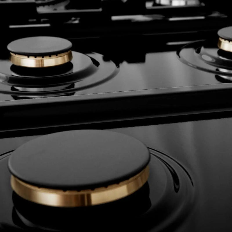 ZLINE 36" Porcelain Rangetop With 6 Gas Brass Burners, RT-BR-36 by Farmhouse Kitchen and Bath