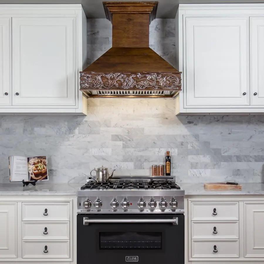 ZLINE 36" Professional Dual Fuel Range, Black Matte Door, RA-BLM-36 by Farmhouse Kitchen and Bath