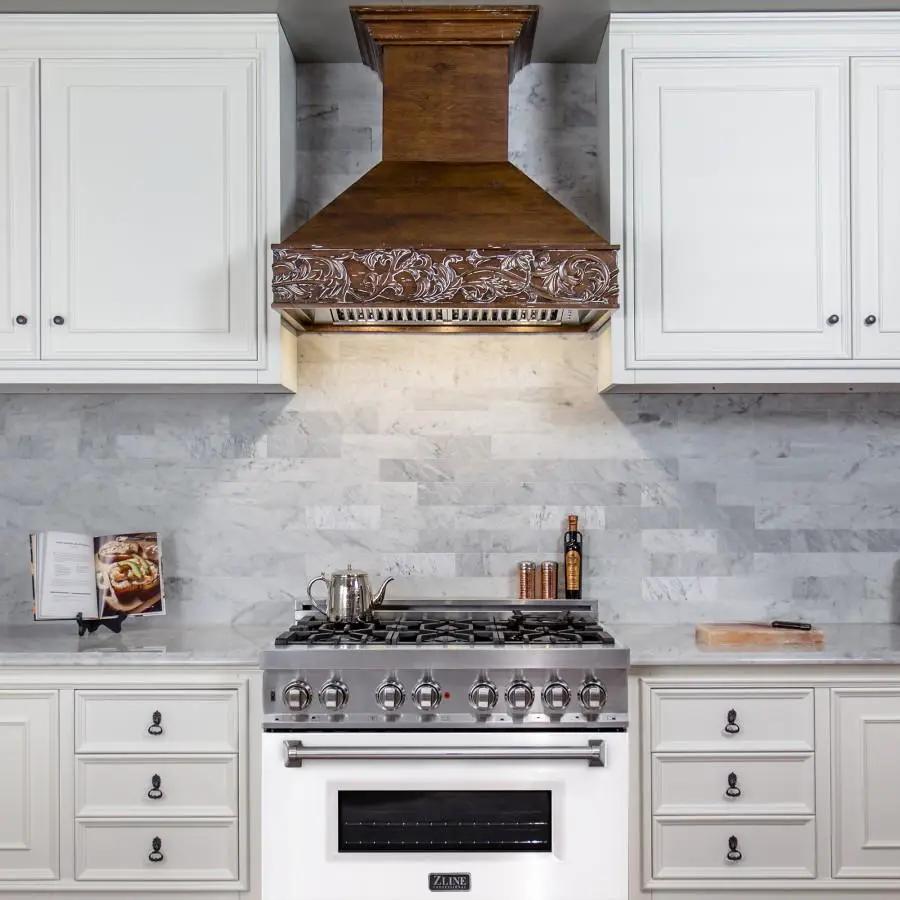 ZLINE 36" Professional Dual Fuel Range, White Matte Door, RA-WM-36 by Farmhouse Kitchen and Bath