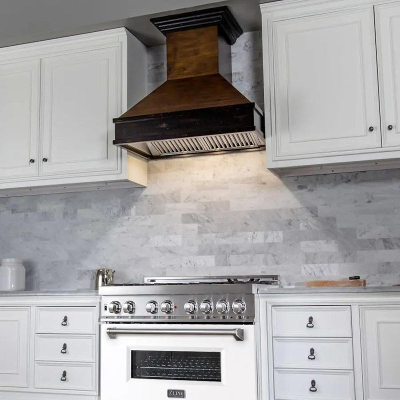 ZLINE 36" Professional Dual Fuel Range, White Matte Door, RA-WM-36 by Farmhouse Kitchen and Bath