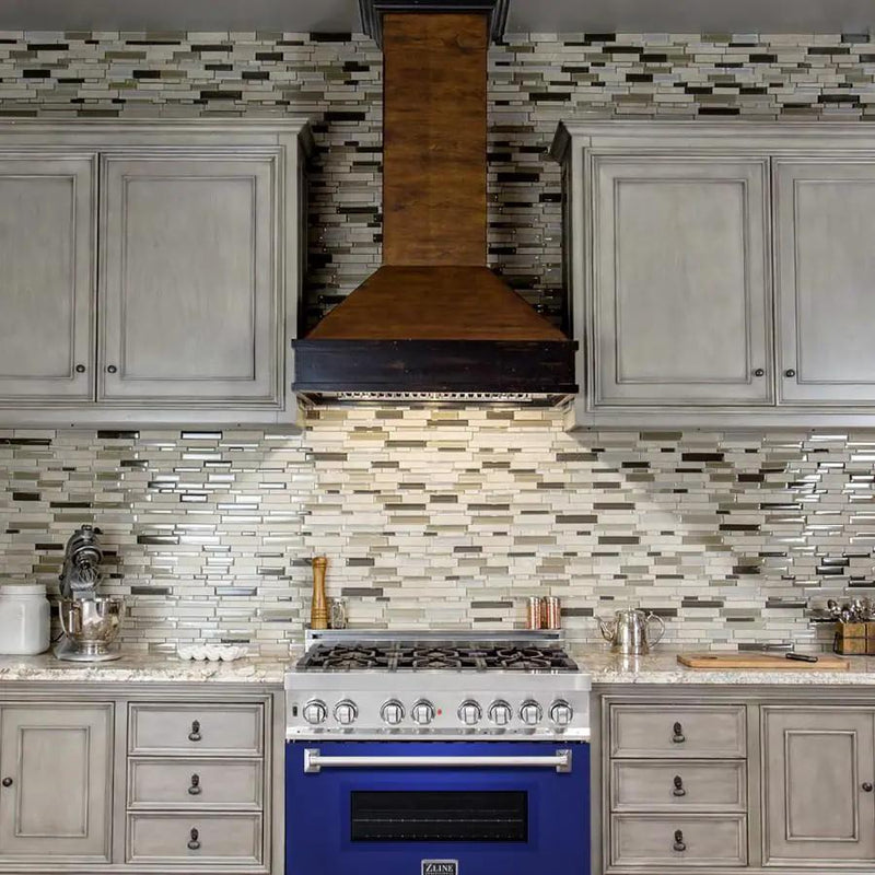 ZLINE 36" Professional Dual Fuel Range with Blue Gloss Door, RA-BG-36 by Farmhouse Kitchen and Bath