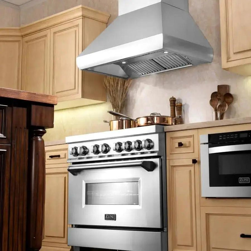ZLINE 36" Professional Series Stainless Steel Wall Range Hood, 687-36 by Farmhouse Kitchen and Bath