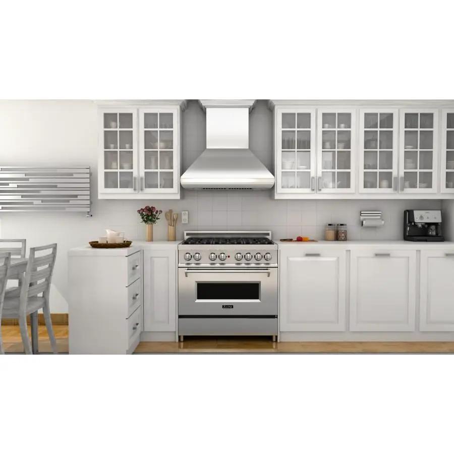 ZLINE 36" Professional Wall Range Hood, Stainless Steel, 587CRN-36 by Farmhouse Kitchen and Bath