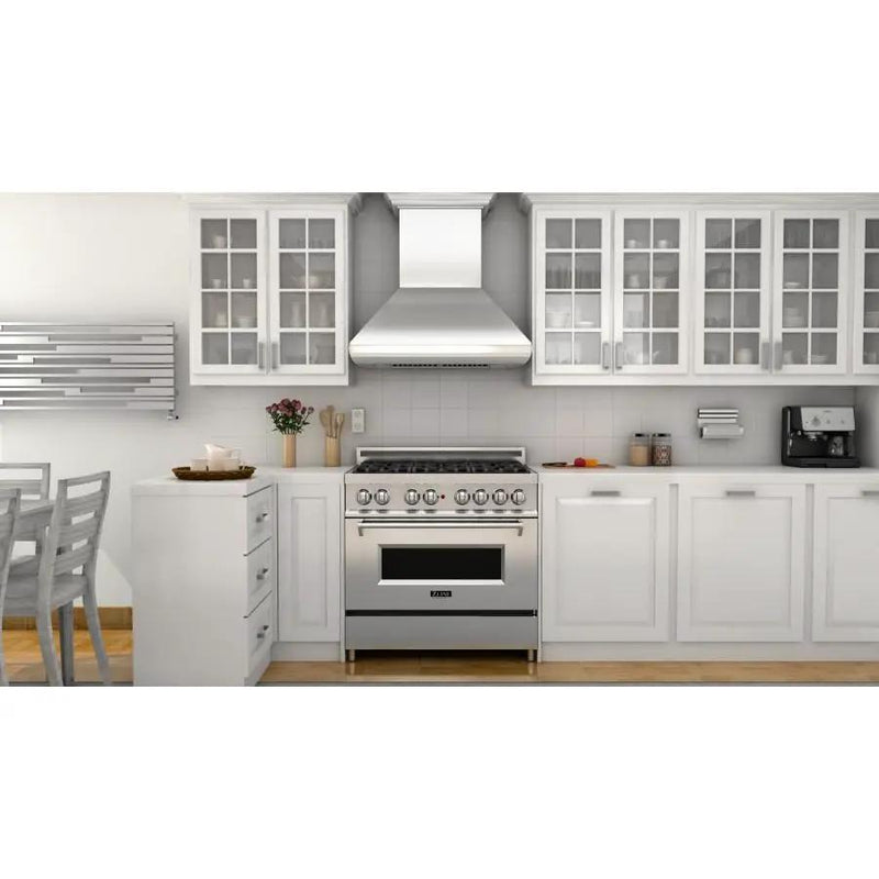 ZLINE 36" Professional Wall Range Hood, Stainless Steel, 587CRN-36 by Farmhouse Kitchen and Bath