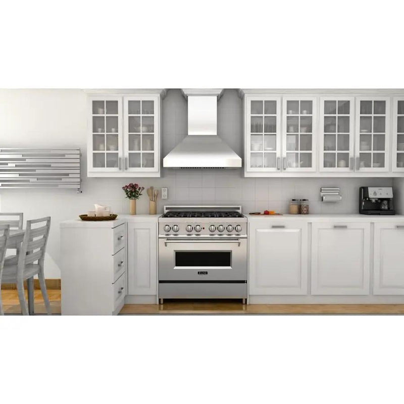 ZLINE 36" Professional Wall Range Hood, Stainless Steel, 597CRN-36 by Farmhouse Kitchen and Bath