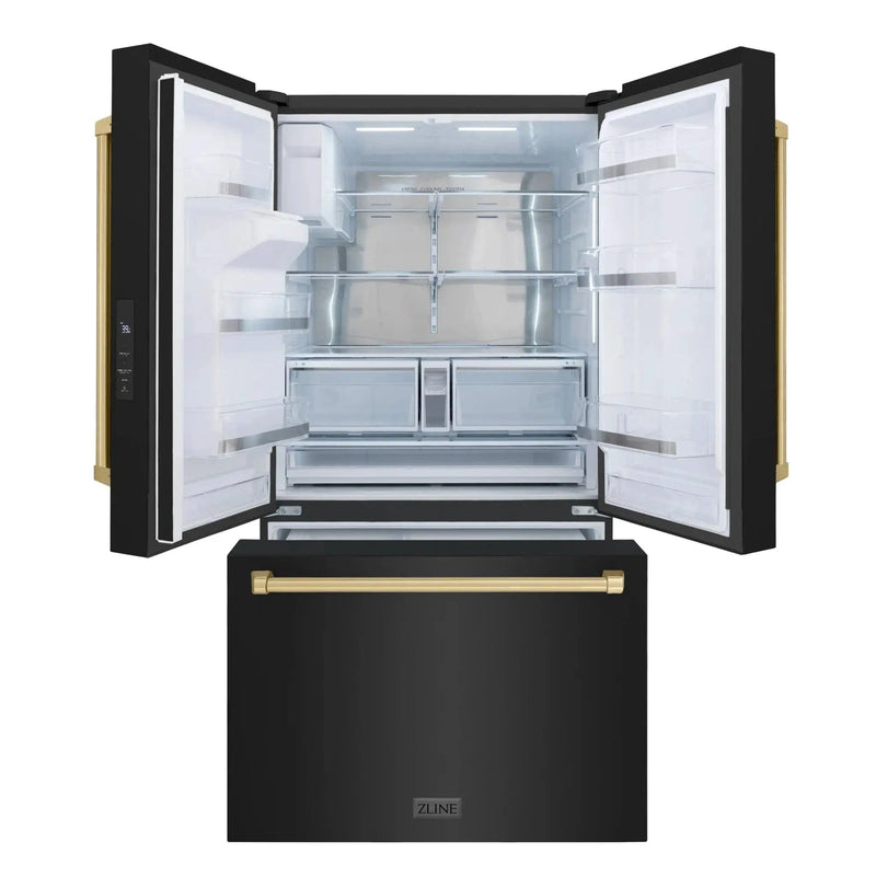 ZLINE 36" Refrigerator, Water, Ice Dispenser, Fingerprint Resistant, RSMZ-W-36-BS-CB by Farmhouse Kitchen and Bath