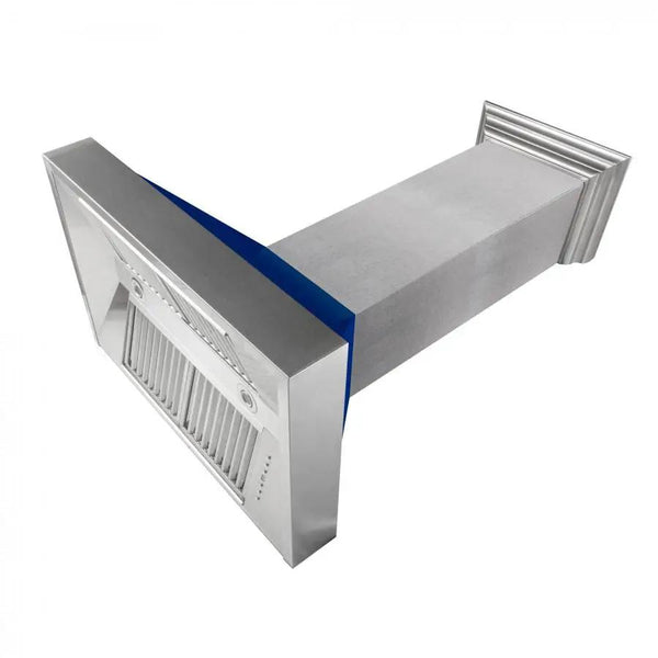 ZLINE 36" Snow Finish Wall Range Hood, Blue Gloss Shell, 8654BG-36, photo 2 of 14