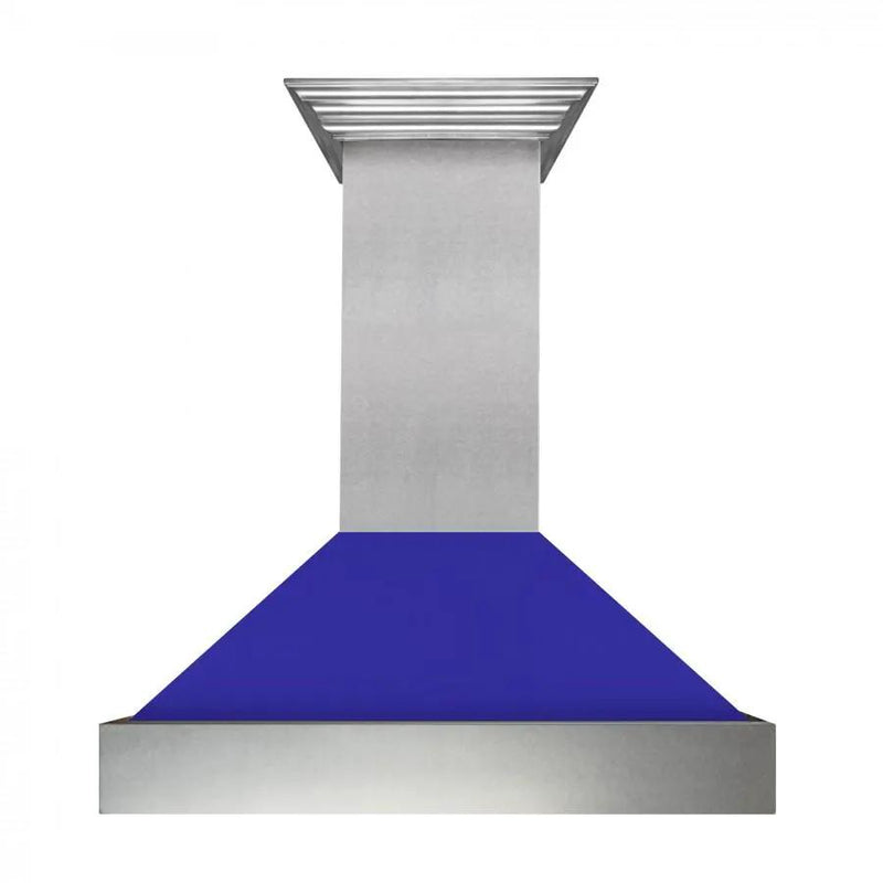 ZLINE 36" Snow Finish Wall Range Hood, Blue Matte Shell, 8654BM-36 by Farmhouse Kitchen and Bath