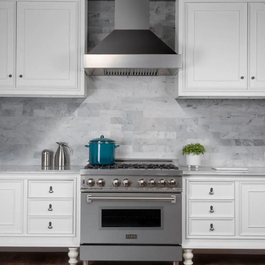 ZLINE 36" Snow Finish Wall Range Hood, Oil Rubbed Shell, 8654ORB-36 by Farmhouse Kitchen and Bath