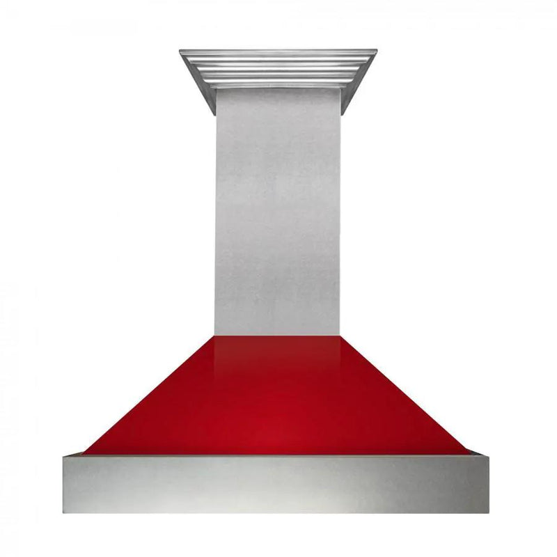 ZLINE 36" Snow Finish Wall Range Hood, Red Gloss Shell, 8654RG-36 by Farmhouse Kitchen and Bath
