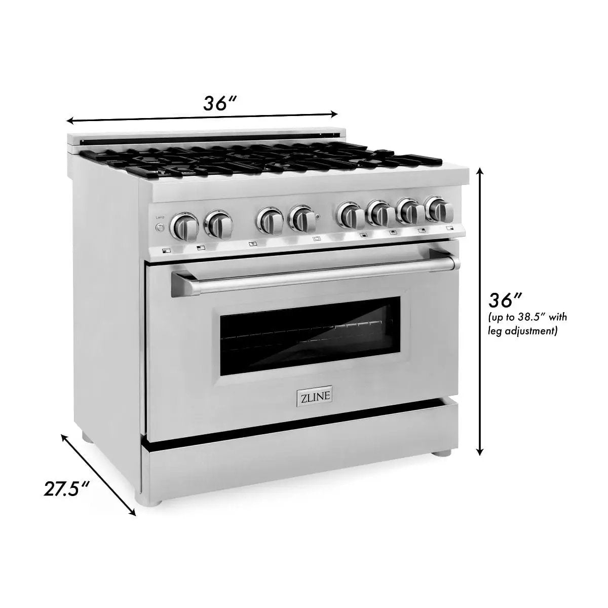 ZLINE 36" Stainless 4.6 cu.ft. 6 Gas Burner/Electric Oven Range, RA36 by Farmhouse Kitchen and Bath