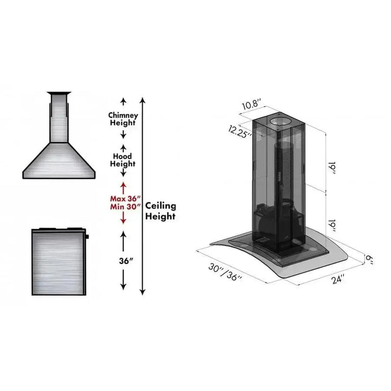 ZLINE 36" Stainless Steel Island Range Hood GL14i-36 by Farmhouse Kitchen and Bath