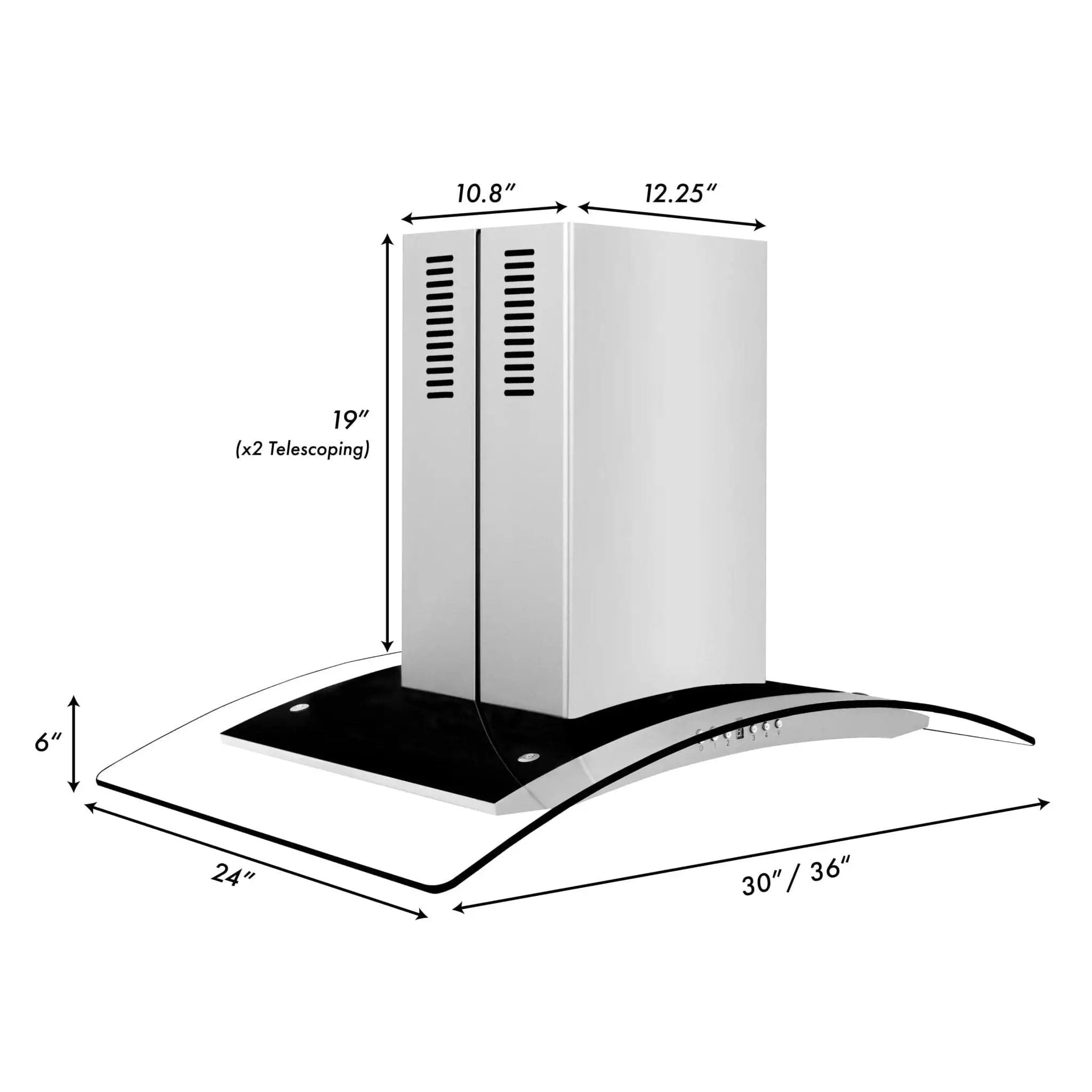 ZLINE 36" Stainless Steel Island Range Hood GL14i-36 by Farmhouse Kitchen and Bath