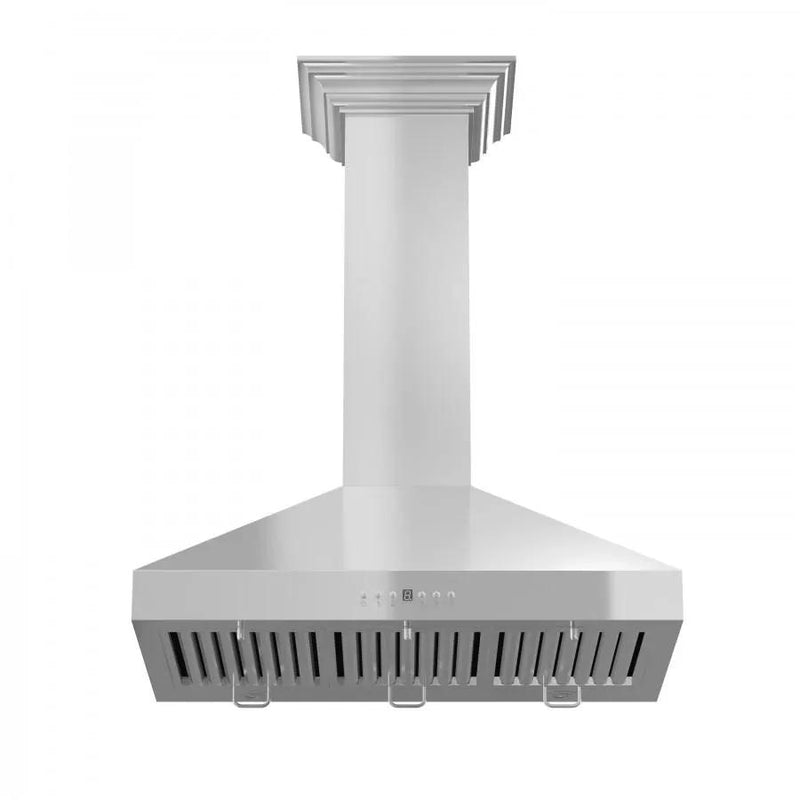 ZLINE 36" Stainless Steel Wall Range Hood, Crown Molding, KL3CRN-36 by Farmhouse Kitchen and Bath