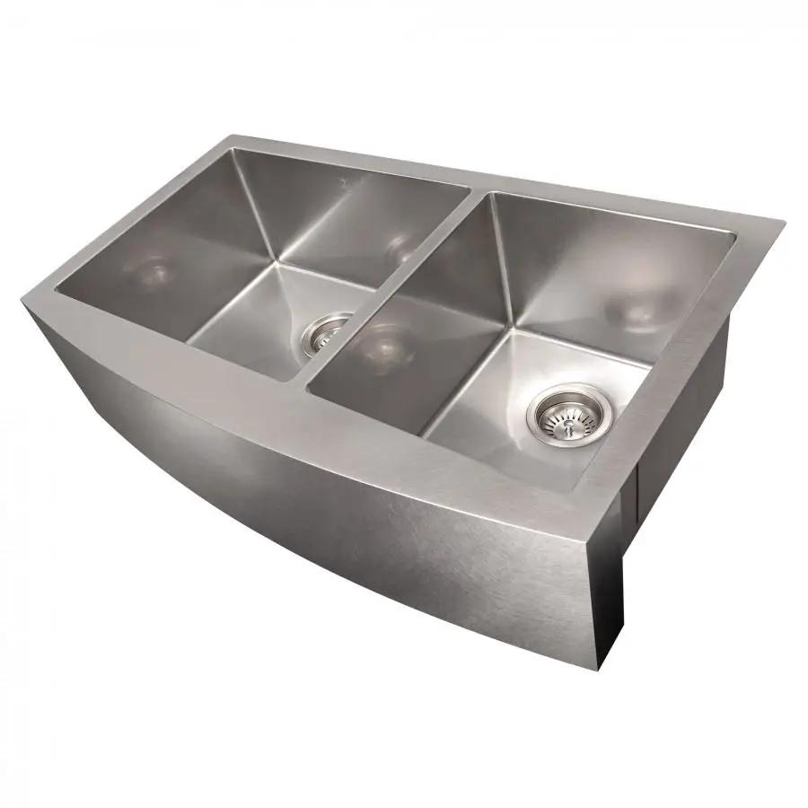 ZLINE 36" Undermount Double Bowl Sink DuraSnow Stainless Steel, SA60D-36S by Farmhouse Kitchen and Bath