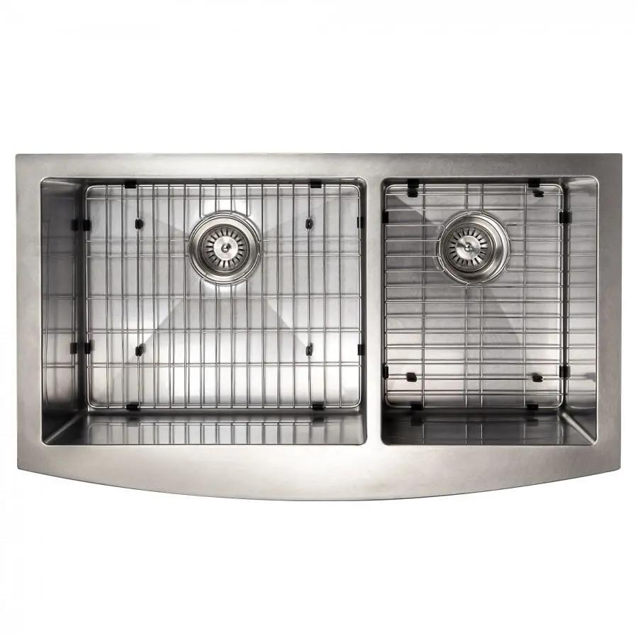 ZLINE 36" Undermount Double Bowl Sink DuraSnow Stainless Steel, SA60D-36S by Farmhouse Kitchen and Bath